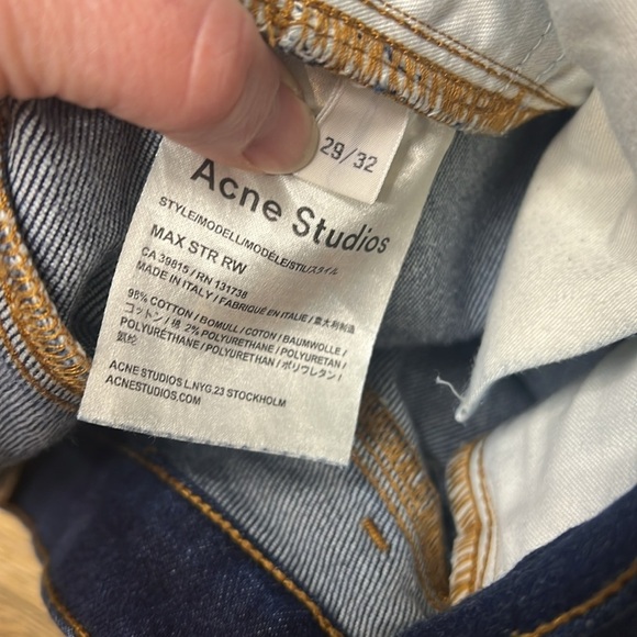 Acne Studios Max Raw Slim Straight Jeans Size 29 - Picture 9 of 9